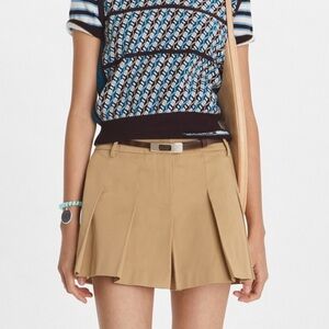 NWT Tory Burch Brown Pleated Women's Skorts